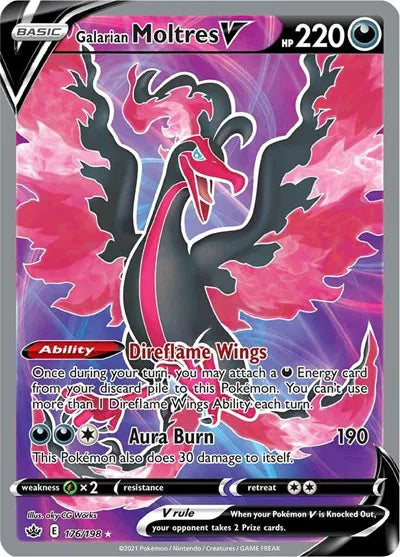Galarian Moltres V (Full Art) | 176/198 | Chilling Reign