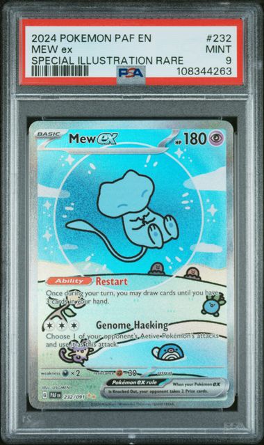 Mew ex | 232/091 | Paldean Fates | PSA 9