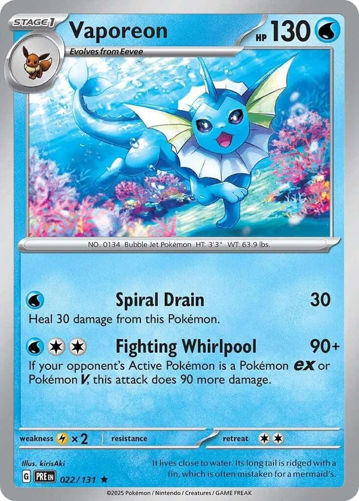 Vaporeon | 022/131 | Prismatic Evolutions
