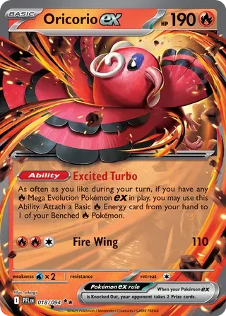 Oricorio ex | 018/094 | Phantasmal Flames